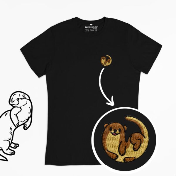 Haftowany T-shirt wydra