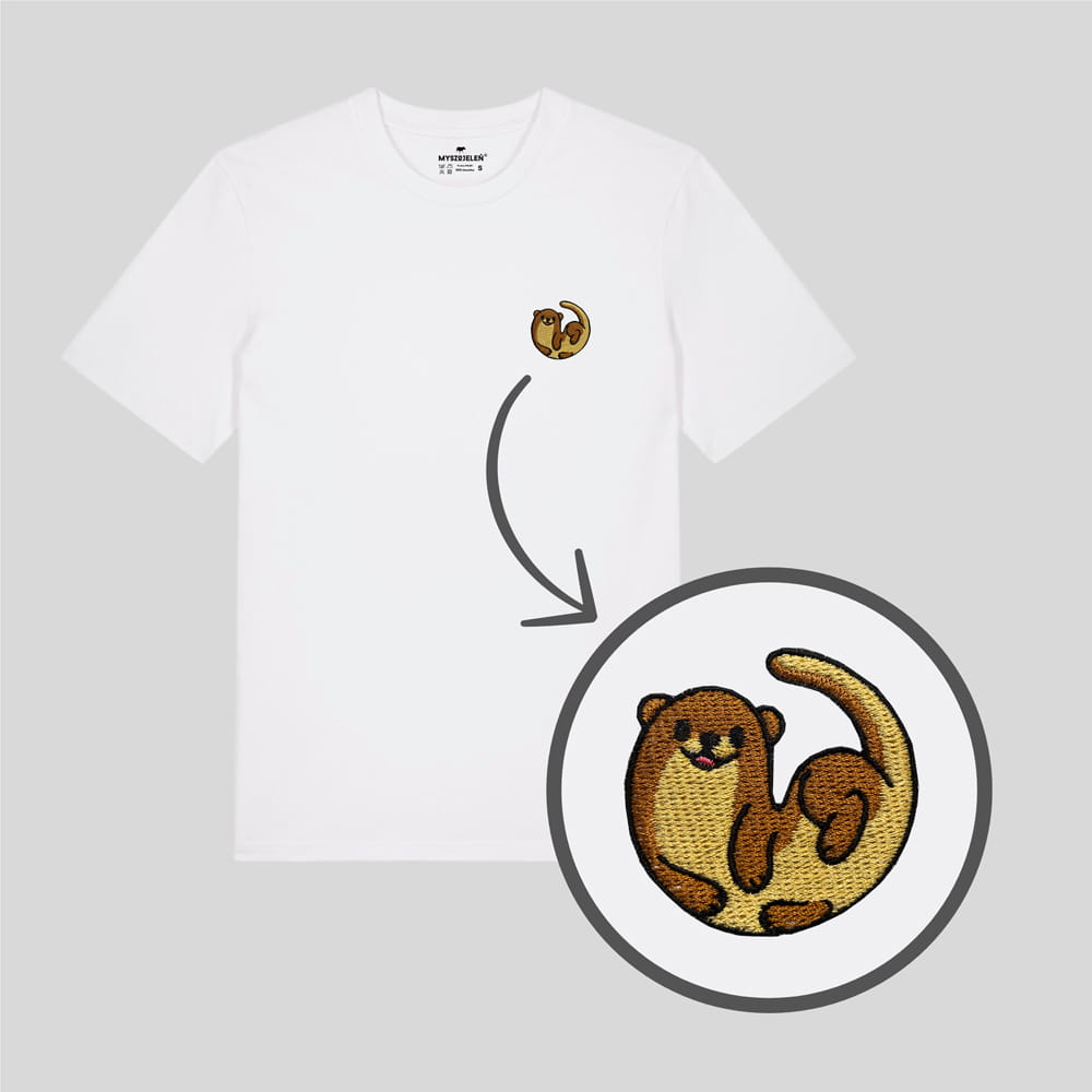 Haftowany T-shirt wydra - obrazek 2