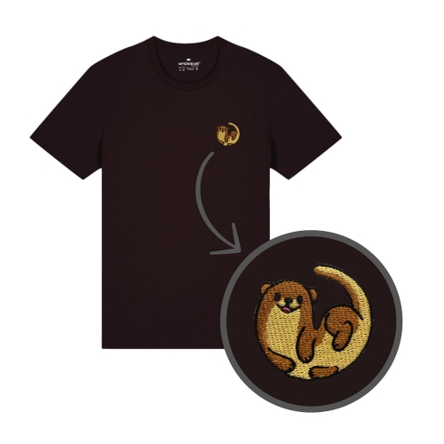 Haftowany T-shirt wydra - obrazek 3